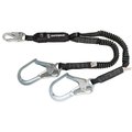 Safewaze PRO 6' Stretch Energy Absorbing Lanyard: Dual Leg, Rebar Hook FS576